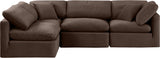 Indulge Brown Velvet Modular Sectional 147Brown-Sec4B Meridian Furniture