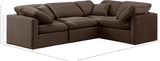 Indulge Brown Velvet Modular Sectional 147Brown-Sec4C Meridian Furniture