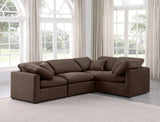 Indulge Brown Velvet Modular Sectional 147Brown-Sec4C Meridian Furniture