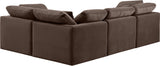 Indulge Brown Velvet Modular Sectional 147Brown-Sec4C Meridian Furniture