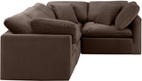 Indulge Brown Velvet Modular Sectional 147Brown-Sec4C Meridian Furniture