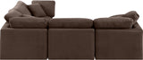 Indulge Brown Velvet Modular Sectional 147Brown-Sec4C Meridian Furniture