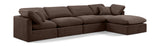 Indulge Brown Velvet Modular Sectional 147Brown-Sec5A Meridian Furniture