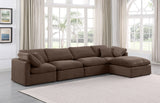 Indulge Brown Velvet Modular Sectional 147Brown-Sec5A Meridian Furniture