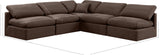 Indulge Brown Velvet Modular Sectional 147Brown-Sec5B Meridian Furniture