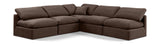 Indulge Brown Velvet Modular Sectional 147Brown-Sec5B Meridian Furniture