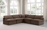 Indulge Brown Velvet Modular Sectional 147Brown-Sec5B Meridian Furniture