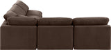 Indulge Brown Velvet Modular Sectional 147Brown-Sec5B Meridian Furniture