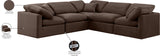 Indulge Brown Velvet Modular Sectional 147Brown-Sec5C Meridian Furniture