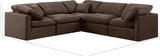 Indulge Brown Velvet Modular Sectional 147Brown-Sec5C Meridian Furniture