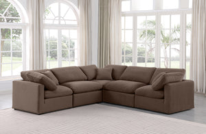 Indulge Brown Velvet Modular Sectional 147Brown-Sec5C Meridian Furniture