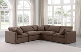 Indulge Brown Velvet Modular Sectional 147Brown-Sec5C Meridian Furniture