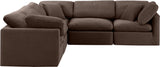 Indulge Brown Velvet Modular Sectional 147Brown-Sec5C Meridian Furniture