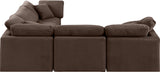 Indulge Brown Velvet Modular Sectional 147Brown-Sec5C Meridian Furniture