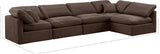 Indulge Brown Velvet Modular Sectional 147Brown-Sec5D Meridian Furniture