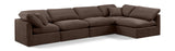 Indulge Brown Velvet Modular Sectional 147Brown-Sec5D Meridian Furniture