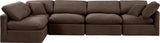 Indulge Brown Velvet Modular Sectional 147Brown-Sec5D Meridian Furniture