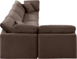 Indulge Brown Velvet Modular Sectional 147Brown-Sec5D Meridian Furniture