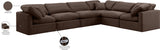 Indulge Brown Velvet Modular Sectional 147Brown-Sec6A Meridian Furniture