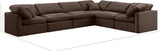 Indulge Brown Velvet Modular Sectional 147Brown-Sec6A Meridian Furniture