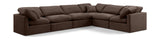 Indulge Brown Velvet Modular Sectional 147Brown-Sec6A Meridian Furniture