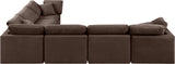 Indulge Brown Velvet Modular Sectional 147Brown-Sec6A Meridian Furniture