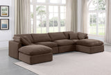 Indulge Brown Velvet Modular Sectional 147Brown-Sec6B Meridian Furniture