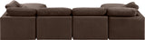 Indulge Brown Velvet Modular Sectional 147Brown-Sec6B Meridian Furniture