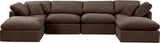 Indulge Brown Velvet Modular Sectional 147Brown-Sec6B Meridian Furniture