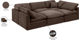 Indulge Brown Velvet Modular Sectional 147Brown-Sec6C Meridian Furniture