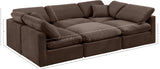 Indulge Brown Velvet Modular Sectional 147Brown-Sec6C Meridian Furniture