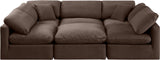 Indulge Brown Velvet Modular Sectional 147Brown-Sec6C Meridian Furniture