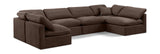 Indulge Brown Velvet Modular Sectional 147Brown-Sec6D Meridian Furniture