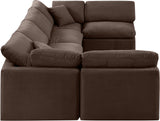 Indulge Brown Velvet Modular Sectional 147Brown-Sec6D Meridian Furniture