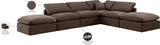 Indulge Brown Velvet Modular Sectional 147Brown-Sec6E Meridian Furniture