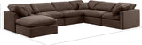 Indulge Brown Velvet Modular Sectional 147Brown-Sec7A Meridian Furniture