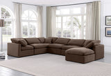 Indulge Brown Velvet Modular Sectional 147Brown-Sec7A Meridian Furniture