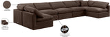 Indulge Brown Velvet Modular Sectional 147Brown-Sec7B Meridian Furniture