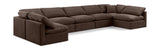 Indulge Brown Velvet Modular Sectional 147Brown-Sec7B Meridian Furniture