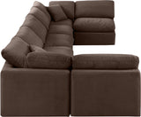 Indulge Brown Velvet Modular Sectional 147Brown-Sec7B Meridian Furniture