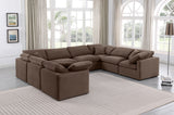 Indulge Brown Velvet Modular Sectional 147Brown-Sec8A Meridian Furniture