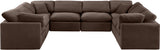 Indulge Brown Velvet Modular Sectional 147Brown-Sec8A Meridian Furniture