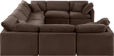 Indulge Brown Velvet Modular Sectional 147Brown-Sec8A Meridian Furniture