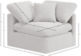 Indulge Cream Velvet Corner Chair 147Cream-Corner Meridian Furniture