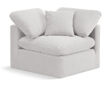 Indulge Cream Velvet Corner Chair 147Cream-Corner Meridian Furniture