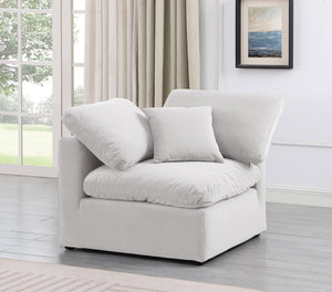 Indulge Cream Velvet Corner Chair 147Cream-Corner Meridian Furniture