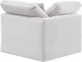 Indulge Cream Velvet Corner Chair 147Cream-Corner Meridian Furniture