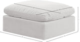 Indulge Cream Velvet Ottoman 147Cream-Ott Meridian Furniture