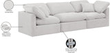 Indulge Cream Velvet Modular Sofa 147Cream-S105 Meridian Furniture