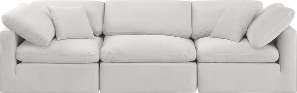 Indulge Cream Velvet Modular Sofa 147Cream-S105 Meridian Furniture